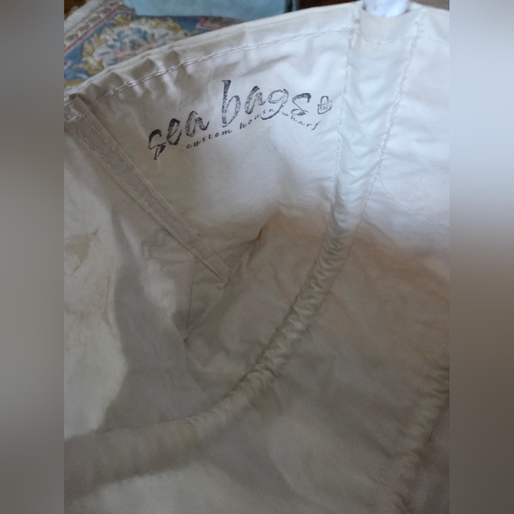 Sea Bag Silver Star Sail White Tote Bag - Picture 2 of 3
